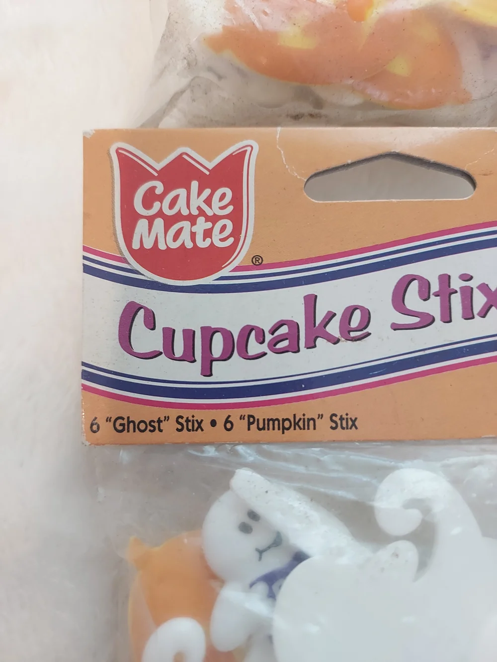 Halloween Cupcake Stix White & Orange 24 Pieces Pumpkins & Ghosts